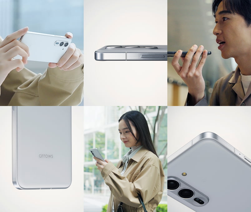 arrows Alphaをみち上の中で使用しているイメージ。写真撮影、街の中での利用。