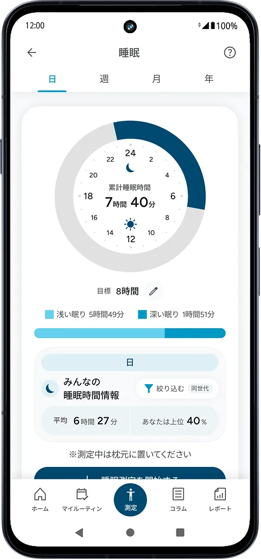 睡眠画面